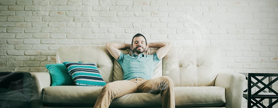 Relaxed Father Smoking Cannabis