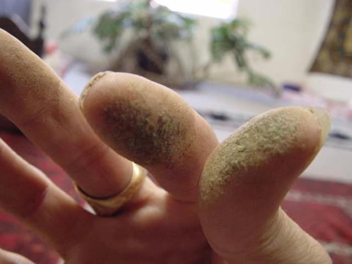 making hash with hand rolling