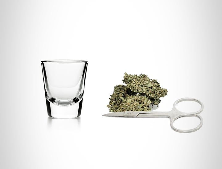 Shot Glass and Scissors Shot Glass and Scissors