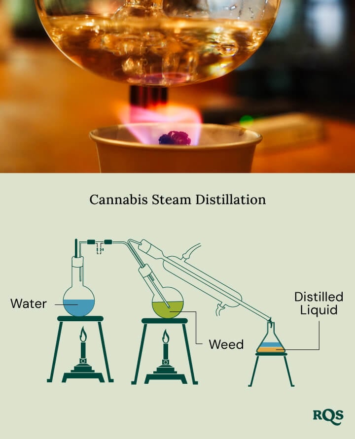 Cannabis steam destilation