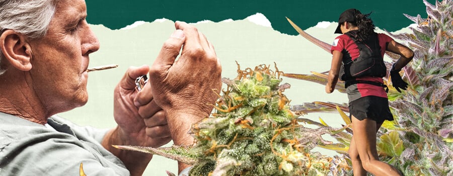 5 Tips for Being a High-Functioning Stoner A collage of three images: one featuring cannabis-related visuals, another showing a person smoking a cigarette, and the third depicting a person running, symbolizing diverse lifestyles and activities.
