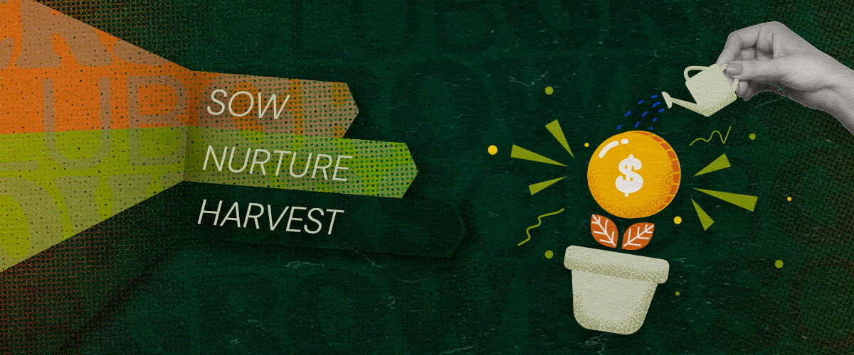 An illustration depicting the cannabis growing process with the words 