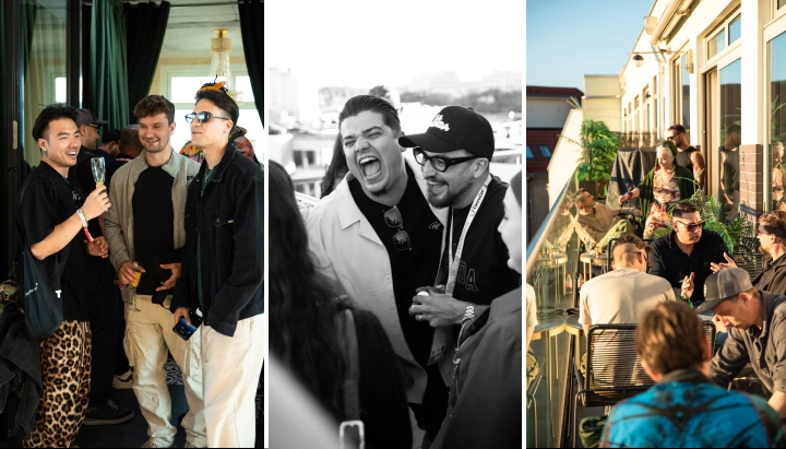 See moments from the rooftop gathering after The Pl*nt premiere, where guests continued conversations over drinks and the Berlin skyline.