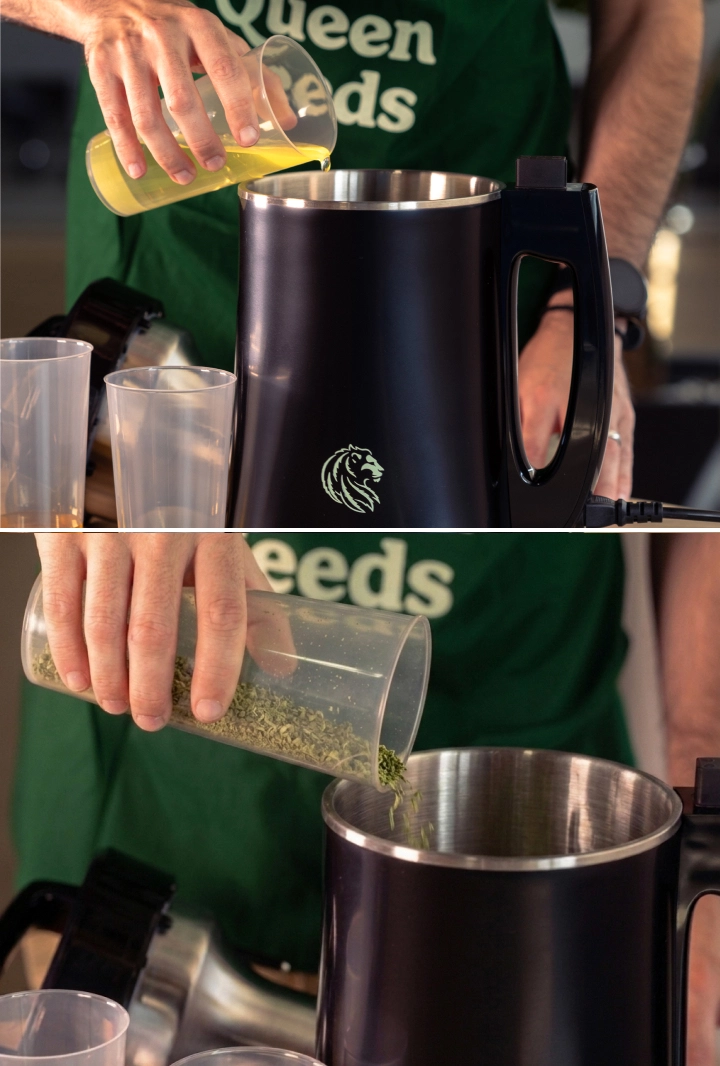 Learn how to prepare and decarb cannabis, then add it with natural oils to an infuser for a smooth cannabis oil infusion.