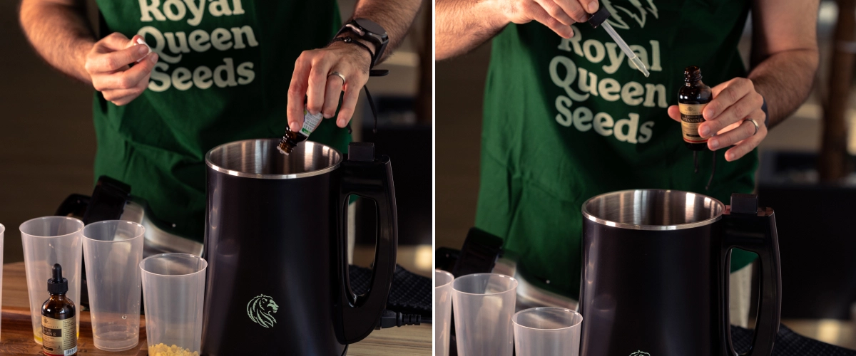 Learn how to add lavender and vitamin E to your cannabis balm mixture for a smooth, natural final blend.