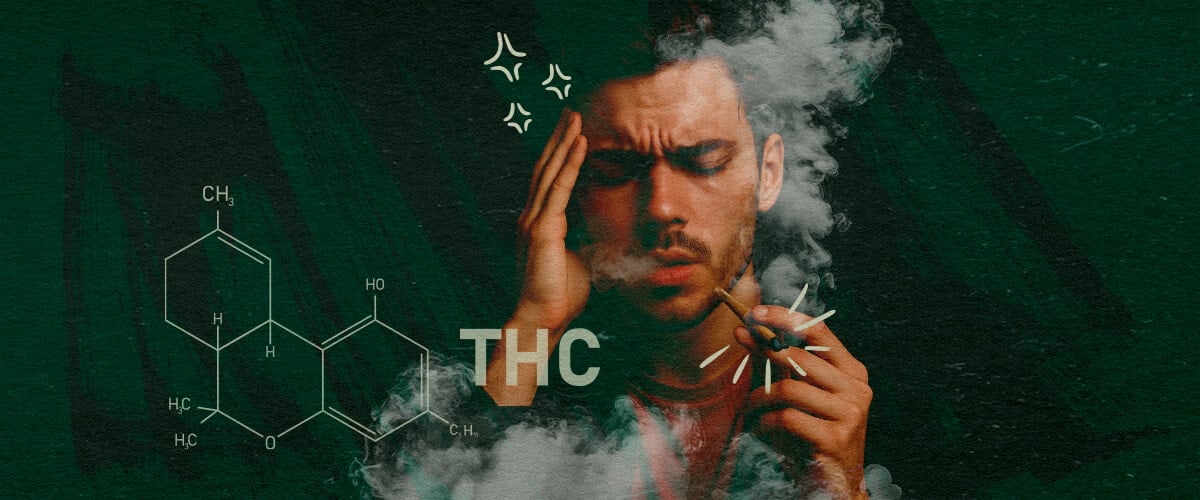 Understanding Cannabis Tolerance and THC Effects Man smoking cannabis illustrating THC effects and potential side effects like dizziness, relevant to cannabis tolerance and tolerance breaks.