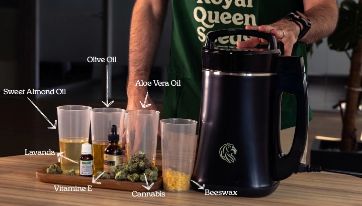 Cannabis Balm Ingredients with Natural Oils and Beeswax