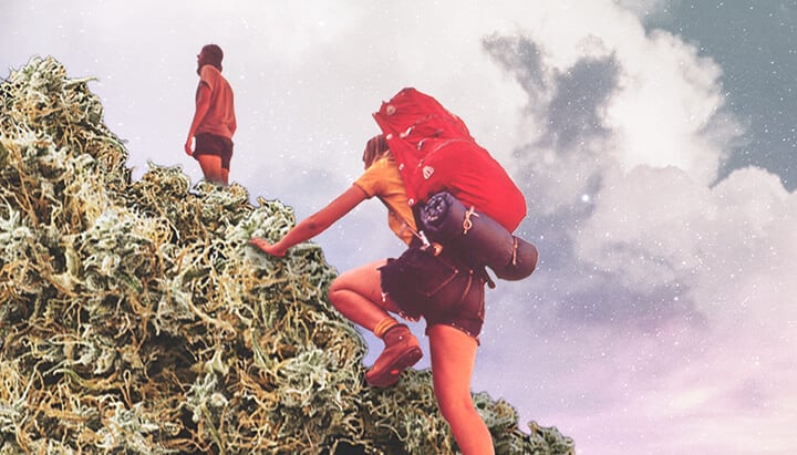 People hiking while being high People hiking while being high