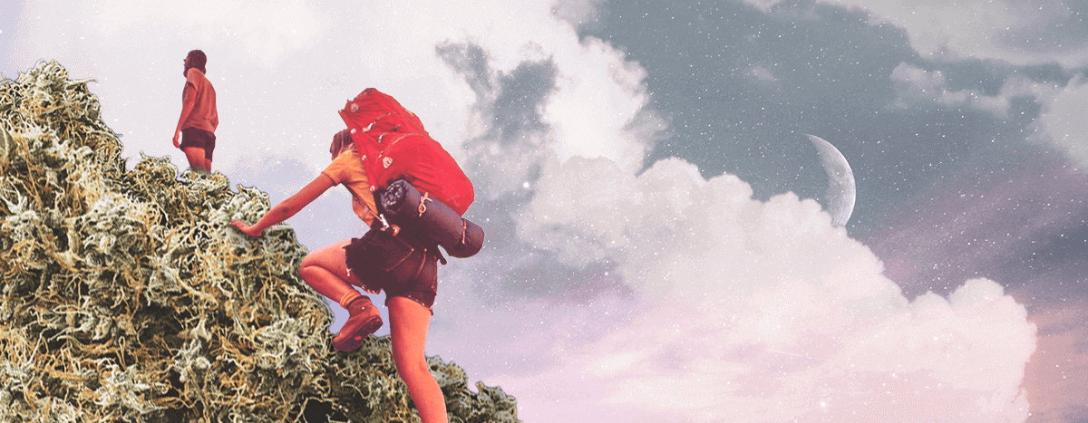 People hiking while being high People hiking while being high