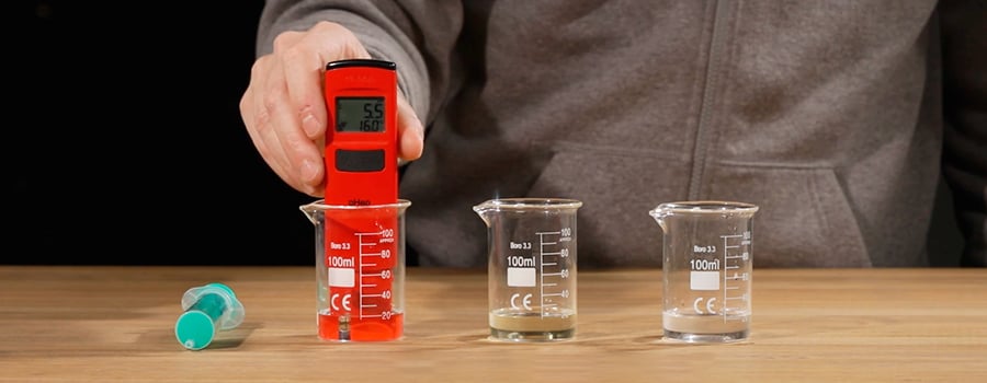 A pH meter tester for measuring the acidity or alkalinity of the growing medium, crucial for preventing cannabis nutrient lockout and ensuring proper nutrient absorption.
